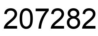 Number 207282 black image