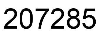 Number 207285 black image