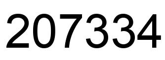 Number 207334 black image