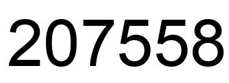 Number 207558 black image