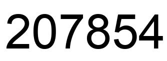 Number 207854 black image