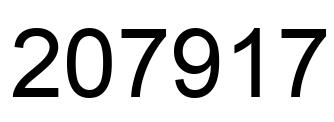Number 207917 black image
