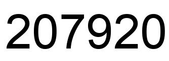 Number 207920 black image
