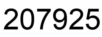 Number 207925 black image