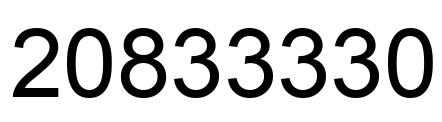 Number 20833330 black image