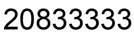 Number 20833333 black image