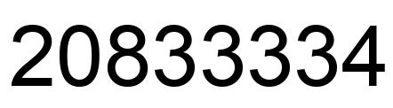 Number 20833334 black image