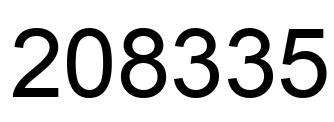 Number 208335 black image