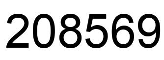 Number 208569 black image