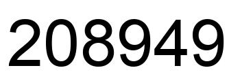 Number 208949 black image