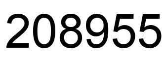Number 208955 black image