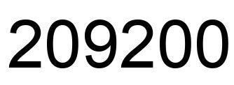 Number 209200 black image