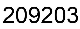Number 209203 black image