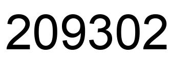 Number 209302 black image