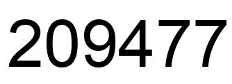 Number 209477 black image