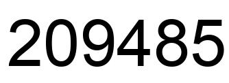 Number 209485 black image