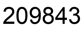 Number 209843 black image