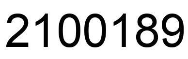 Number 2100189 black image