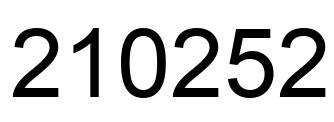 Number 210252 black image