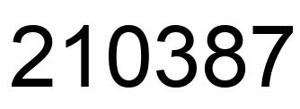 Number 210387 black image