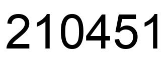 Number 210451 black image