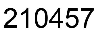Number 210457 black image