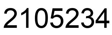 Número 2105234 imagen negro