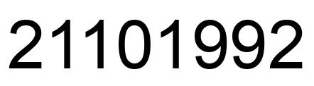 Number 21101992 black image