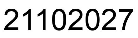 Number 21102027 black image