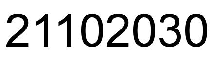 Number 21102030 black image