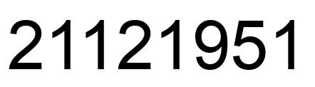 Number 21121951 black image