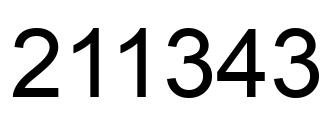 Number 211343 black image