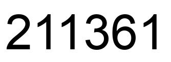 Number 211361 black image