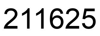 Number 211625 black image