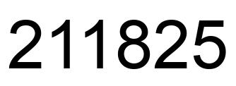 Number 211825 black image