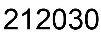 Number 212030 black image