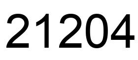 Number 21204 black image