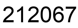 Number 212067 black image