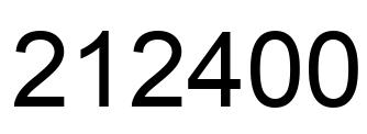 Number 212400 black image