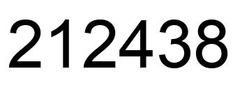 Number 212438 black image