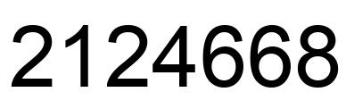 Number 2124668 black image