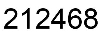 Number 212468 black image