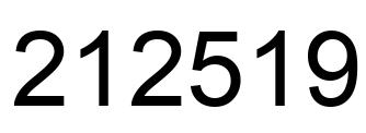 Number 212519 black image