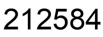 Number 212584 black image