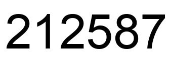 Number 212587 black image