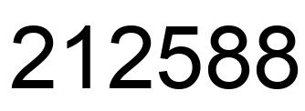 Number 212588 black image