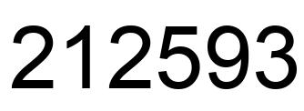 Number 212593 black image