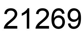 Number 21269 black image