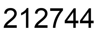 Number 212744 black image