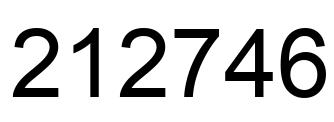 Number 212746 black image